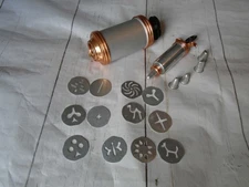 MCM Vintage 1950's MIRRO Aluminum COOKIE PRESS 12 Discs + BONUS Decorator