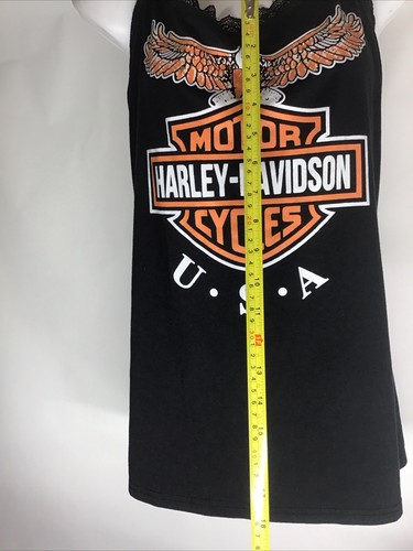 Vintage XXL Harley-Davidson Crop Tank Neckholder Top EAGLE USA Damen Sexy Spitze String - Bild 4 von 13