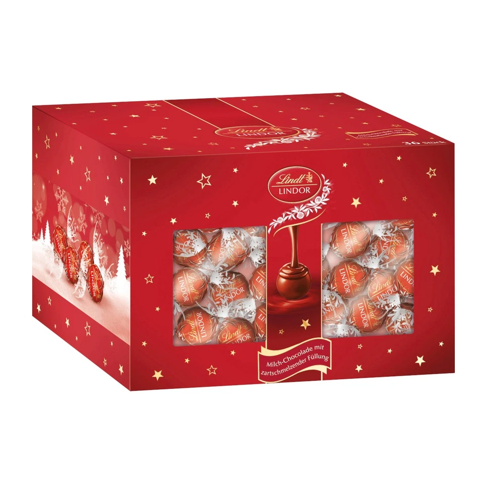WEIHNACHTEN-SCHOKOLADE Lindt Lindor Palline Latte Natale Cioccolato Confezione 475g