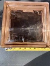 Pink/peach Glass Privacy Brick Made In Germany 8x8 In