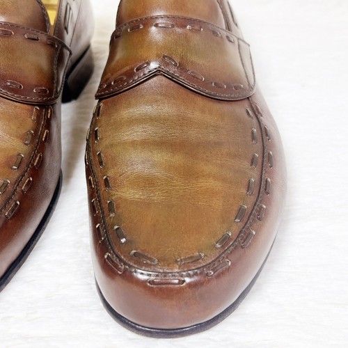 Berluti 1091 Calligraphy Leather Loafers Brown Size 7.5 (26~26.5㎝) Made in Italy - Picture 6 of 14