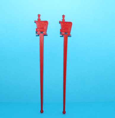 Vintage 2 Red Holiday Inn Motel Hotel Swizzle Cocktail Drink Stirrer Stir Sticks