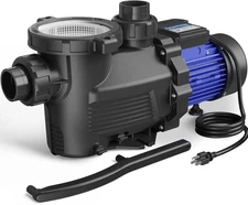 AQUASTRONG 1HP In/Above Ground Single Speed Pool Pump, 115V, 8100GPH, High Flow
