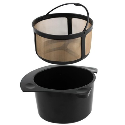 Anbige Replacement Parts Coffee Brew Basket with Gold Mesh small, Black 