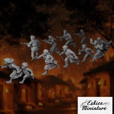 Civilian & Resistance Fighter Minis | Refugees | 15mm-32mm | Eskice Miniatures