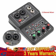 2-Channel USB Audio Mixer with Phantom Power and Real-Time Monitoring