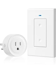 Remote Control Outlet, WILAWELS Wireless Light Switch, Removable Remote Light Sw