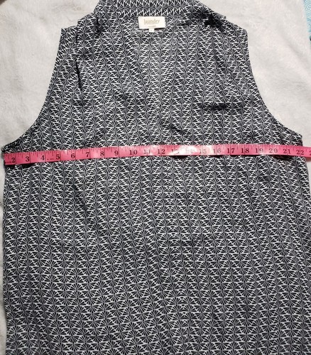 Laundry by Shelli Segal ärmelloses Top Damen Large schwarz weiß Print Popover - Bild 8 von 9