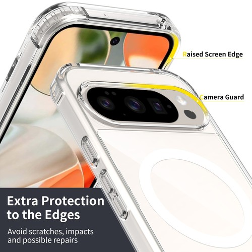 Funda magnética transparente carga inalámbrica delgada para Pixel 9 Pro XL/9 Pro/9A/9 - Imagen 4 de 15