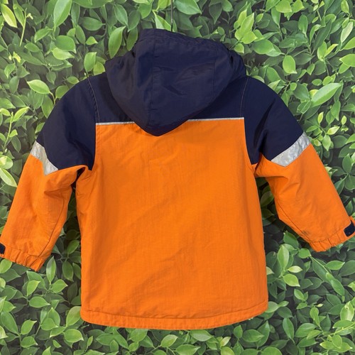 Giacca bambino Hanna Andersson taglia 100 4 arancione blu navy con cappuccio foderata in pile cappotto ragazzo - Foto 9 di 12