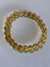 8 mm Natural AAA Yellow Citrine Quartz Round Beads Elastic Bracelet