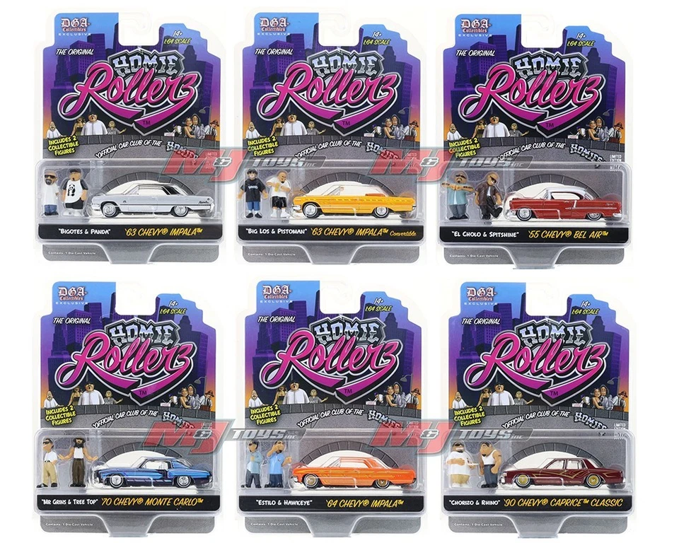 Greenlight x DGA 1:64 Homie Rollerz 2025 Serie 1 Juego de 6 Coches y Figuras Foto 2 de 4