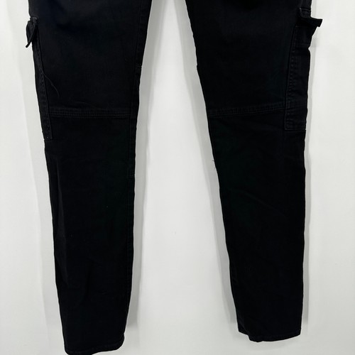 Hudson Black Cargo Skinny Jeans Womens Size 27 Made in USA Moto Detail - Picture 11 of 15