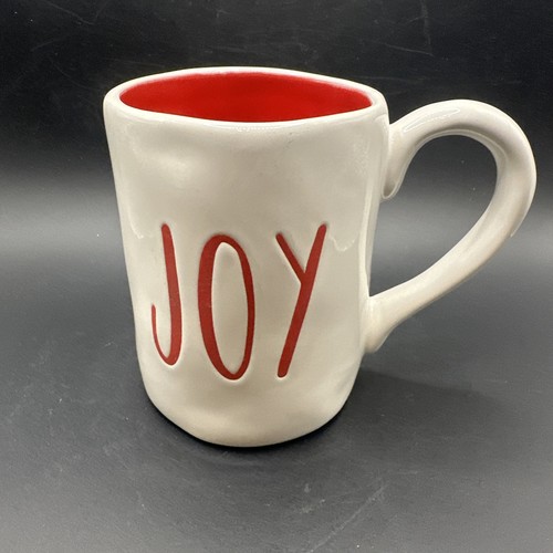 Pier 1 Imports Kaffeebecher Joy weiß mit roter Innenseite Steinzeug 18 Unzen Übergröße