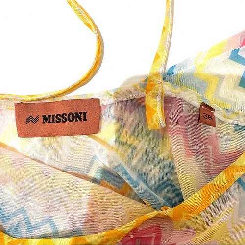 MISSONI Mare Gestreiftes Häkelstrick Minikleid Netz Mehrfarbig Zick Zack IT 38 US 2 - Bild 7 von 11