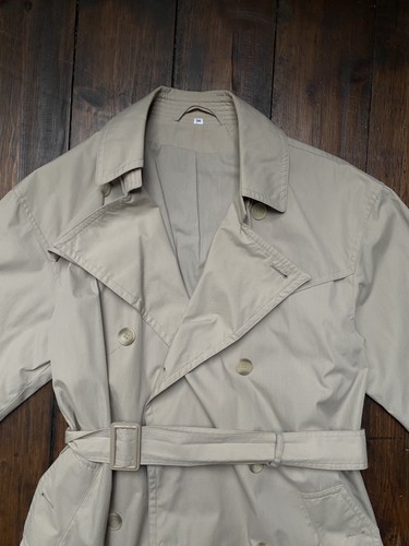 Gabardina Burton Vintage; 36, Beige Doble Pecho Para Hombre Pequeña Larga - Imagen 2 de 10