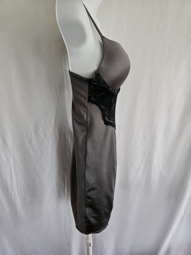Flexees Pretty Shapewear Full Body #2364 Gray with Black Lace 36B - Picture 4 of 12
