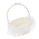 1pc Wedding Flower Basket Lace Round Flower Basket Delicate Girl flower basket