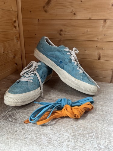 Converse One Star Ox Tyler the Creator Golf le Fleur scamosciate blu taglia UK 10 EU 44