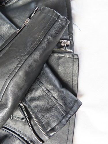 GIACCA BIKER PAPAYA ecopelle zip taglia 10 colletto rimovibile - Foto 6 di 9