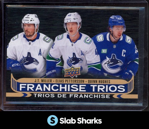 2024 UD TIM HORTONS #FT-2 FRANCHISE TRIOS CANUCKS MILLER PETTERSSON HUGHES