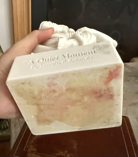 "A Quiet Moment" Holy Family White Solid Marble Statue Prayer Timothy Schmalz 9" - Picture 8 of 8