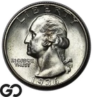 1936 Washington Quarter, Lustrous Gem BU++
