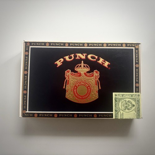 Vintage Punch Zigarren Holz getrimmt Box Spanisch Honduras 8,75x5,5x1,5" London Club - Bild 1 von 3