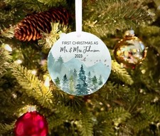 Our First as Mr and Mrs Christmas Ornament, First Christmas Married ornament,...