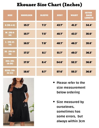 Women Zipper Front House Coat Short Sleeves Robe Zip Up Bathrobes Short Night... - Picture 5 of 5