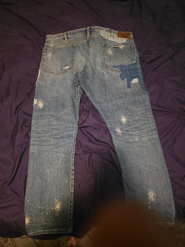 polo ralph lauren uomo patchwork jeans invecchiato, giapponese, 42x30 - Foto 2 di 24