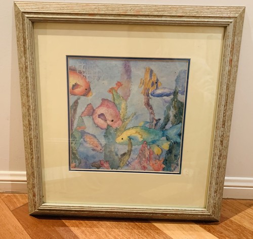 🎨ORIGINAL Framed Watercolour Painting-Tropical Fish-Signed by Linn Dane (1992) - Picture 9 of 16