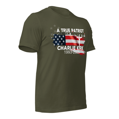Charlie Kirk "A True Patriot" Tribute T-shirt - Picture 30 of 56
