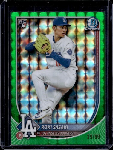 2025 Bowman Chrome Roki Sasaki Green Geometric Refractor RC #39/99 Dodgers