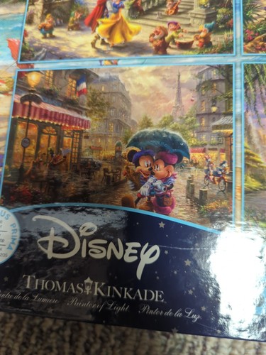 4 x 500 pc Thomas Kinkade Disney Puzzles Snow White Pocahontas Mickey Minnie Par - Picture 4 of 13