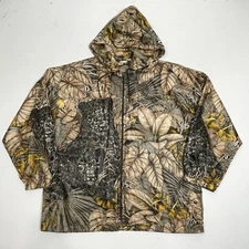 Salvatore Ferragamo Jacket Mens One Size Nylon Windbreaker Hooded Jungle Leopard