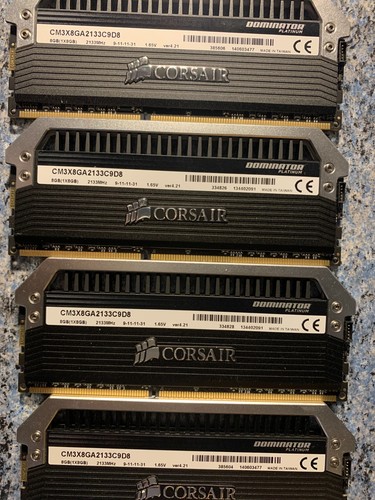 🆗C9 32GB DDR3-2133MHz =4x 8GB Corsair Dominator Platinum Memory =2400 C10 RAM - Picture 7 of 16