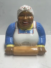 Clay Art-Women Cook Bakers Pie Rolling Pin-Cookie Storage- 10” Wide x 11” Tall