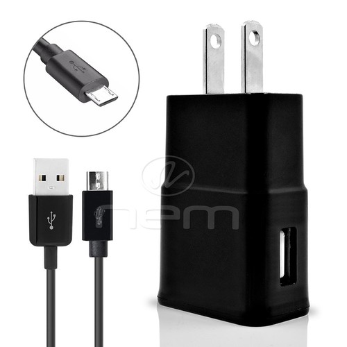 Heavy Duty Black Color Wall Travel 3.4A Charger Adapter & MicroUSB 4 Ft Cable  - Picture 1 of 3