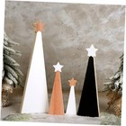 Christmas Wooden Christmas Tree, 4pcs Wooden Christmas Tree Tabletop Ornaments