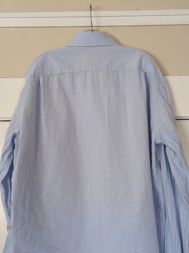 Camisa Atlantic Rancher Company Seersucker Manga Larga Botón XXL Azul - Imagen 5 de 12