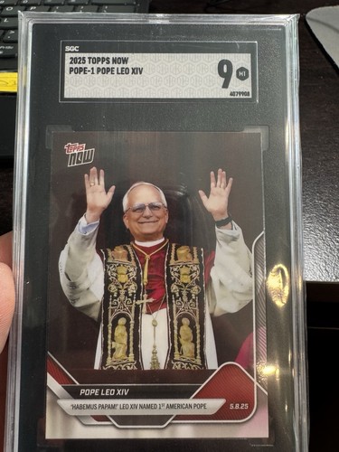 Pope Leo XIV 2025 Topps Now SGC 9.5 1st American Pope POPE-1 In Hand Ships Now