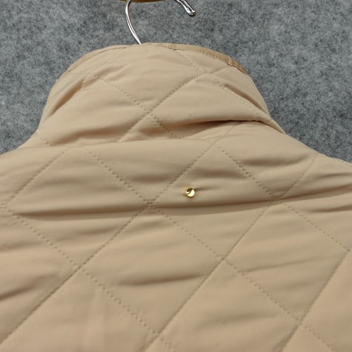 CUYANA Quilted Puffer Jacket Womens S M Light Wrap Beige Padded Funnel Coat Boxy - Picture 13 of 16