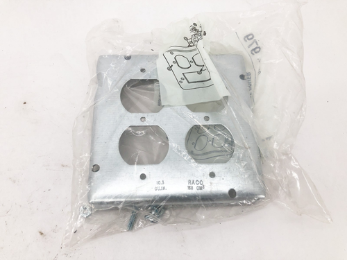 Lot of 3 New Hubbell Raco 979 Square Covers 2-Gang Galvanized 4-11/16" - Picture 4 of 4