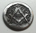 HOBO Freemason Symbols Eye Square Compass Made From A REAL Buffalo Nickel SIGNED