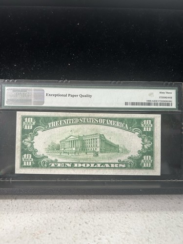 SASA 1929 FRBN Chicago $10 Pmg Choice Uncirculated 63 Epq - Picture 2 of 2