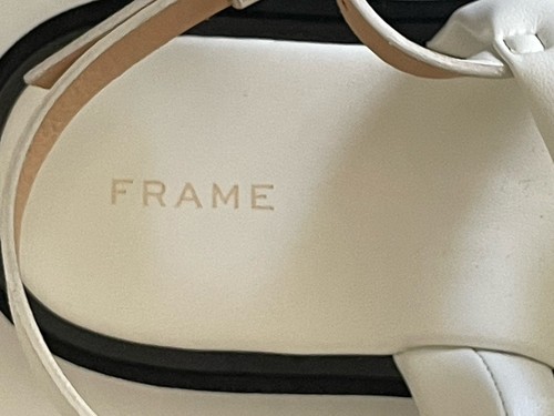 $298 FRAME Le Weston White padded faux leather sandals EU 38.5 US 8.5 NEW no box - Picture 7 of 8