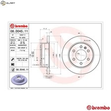 2x BRAKE DISC 08.D045.11 FOR MERCEDES-BENZ SPRINTER/4-t/Van/35-t/Tourer/Bus 2.1L