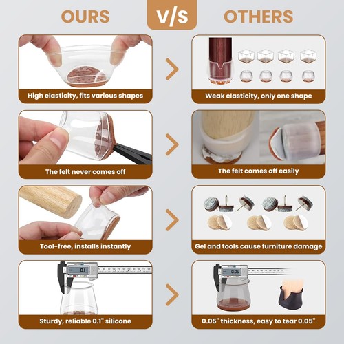 16 fundas de silicona para patas de silla, protectores de suelo para mesa - Picture 6 of 9