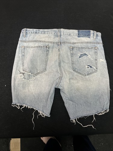 Zara Man Blue Jeans Fransen Kurz ShortMega Modern Mit Modis Siehe Fotos Größe 44 - Bild 8 von 8